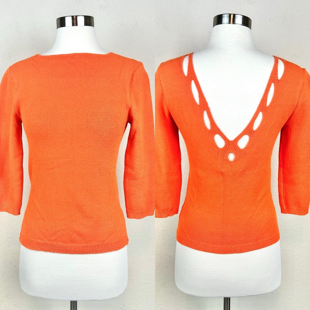 Bette Paige Orange Low Back Top NWT